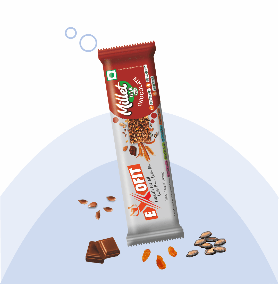 Exofit Millet Bar Chocolate-35g (Pack of 6 Bars)