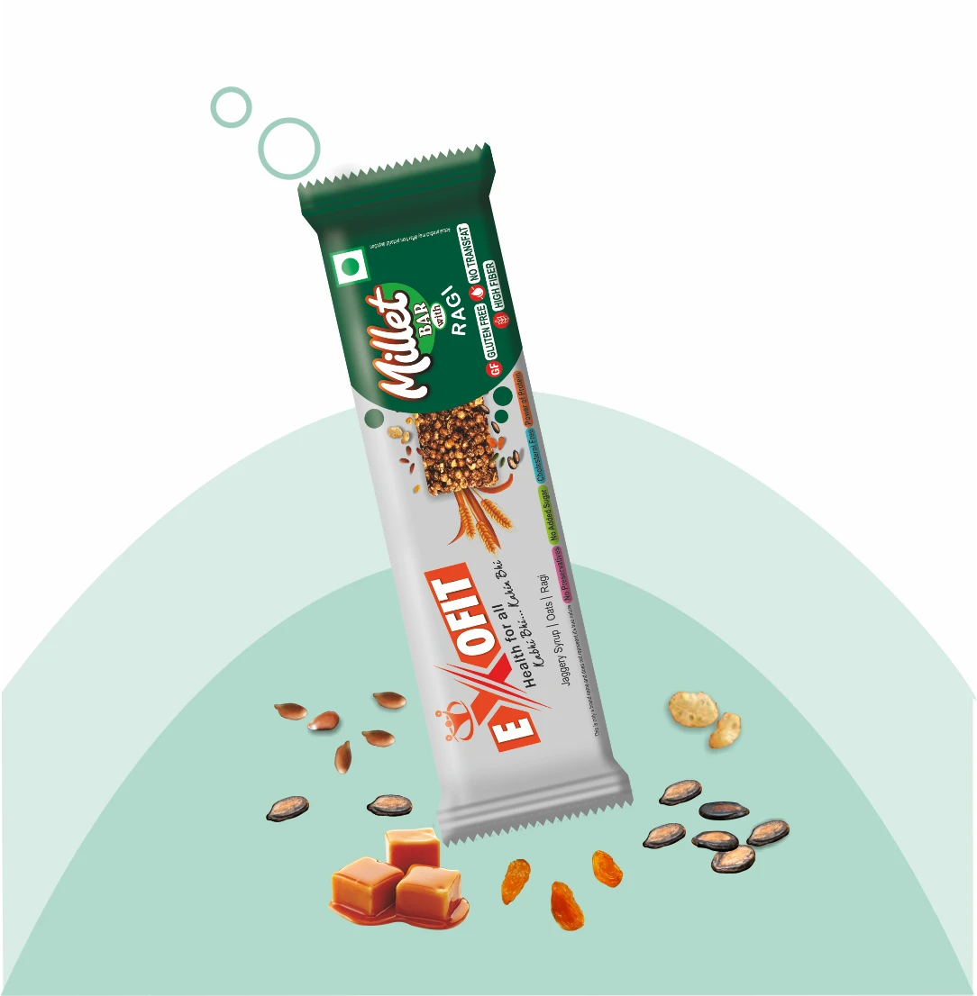 Exofit Millet Bar Ragi-35g (Pack of 6 Bars)