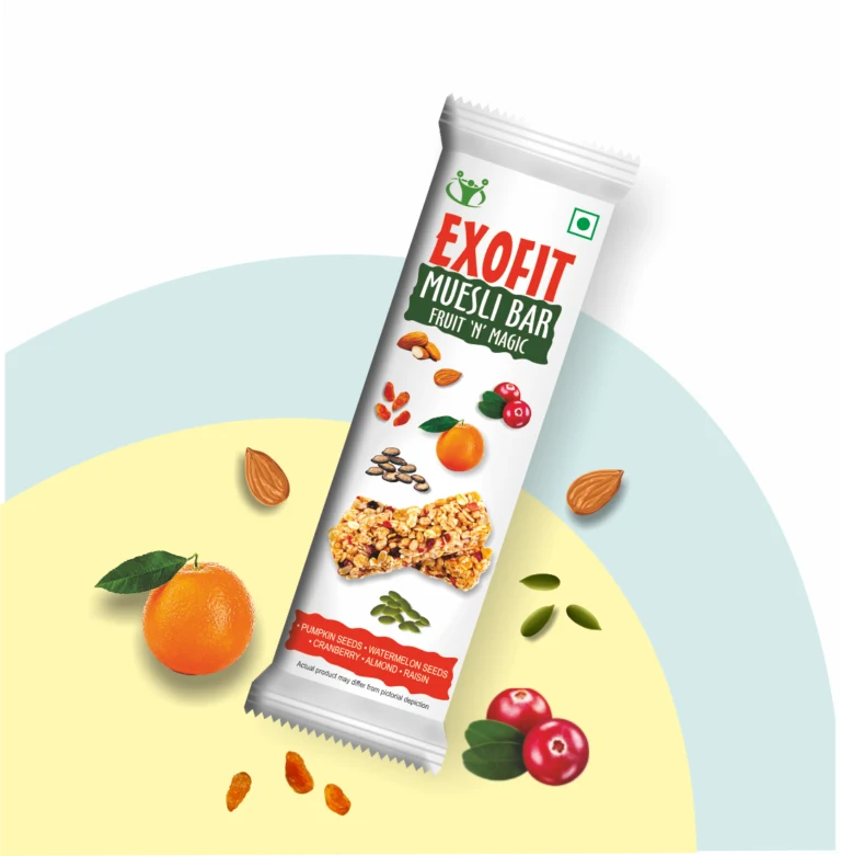 Exofit Muesli Bar Fruit ‘N’ Magic-35g (Pack of 6 Bars)