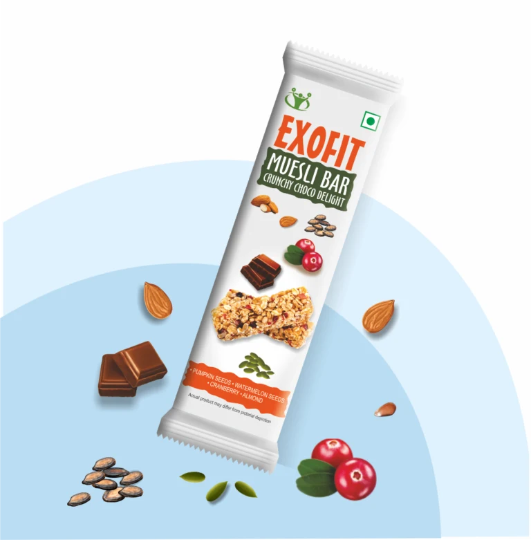 Exofit Muesli Bar Crunchy Choco Delight-35g (Pack of 6 Bars)