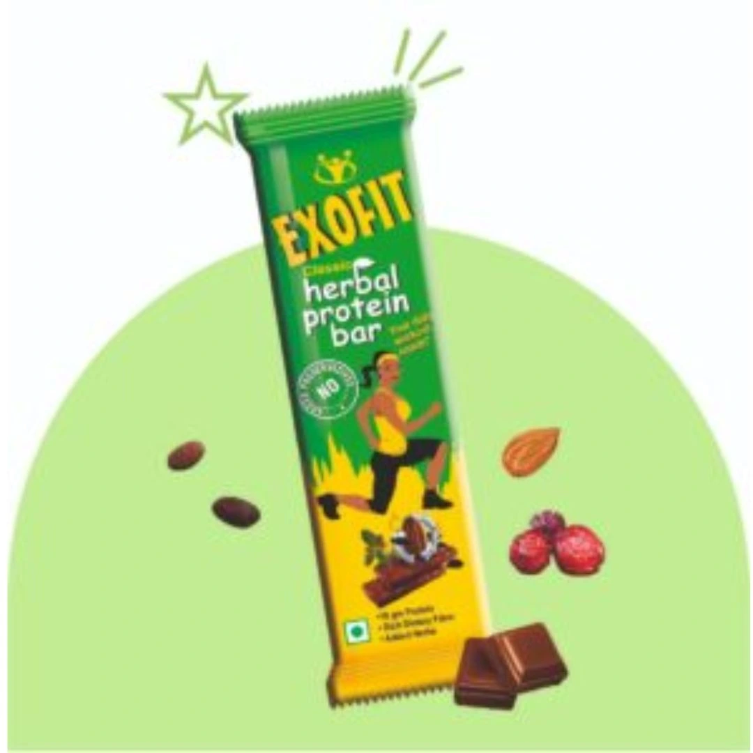 Exofit Classic Herbal Protein Bar-35g (Pack of 4 Bar)