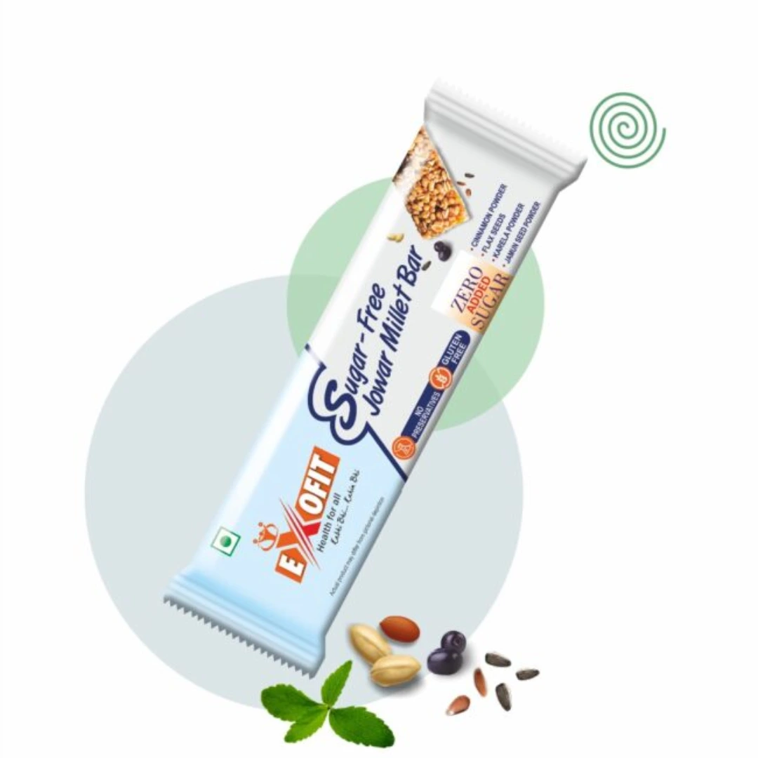 Exofit Sugar-Free Jowar Millet Bar-35g (Pack of 6 bars)