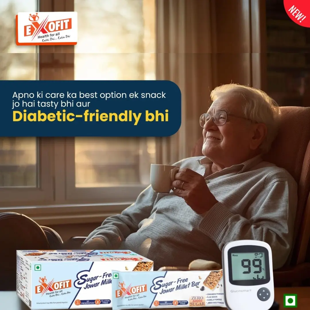 India alone has 10.1 crore Diabetic and 13.6 crore Pre-Diabetic Patients! With Exofit Sugar Free Jowar Millet Bar, You Can Lower the Diabetes Risk