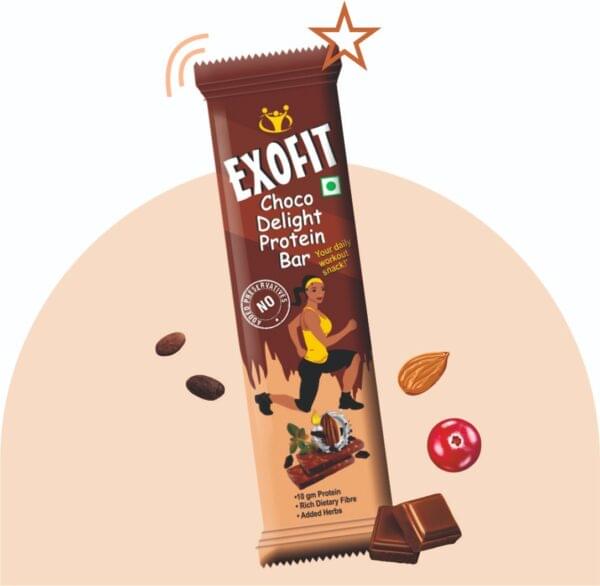 EXOFIT Choco Delight Protein Bar-35g (Pack of 4 Bar)