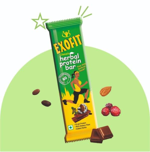 Exofit Classic Herbal Protein Bar-35g (Pack of 4 Bar)